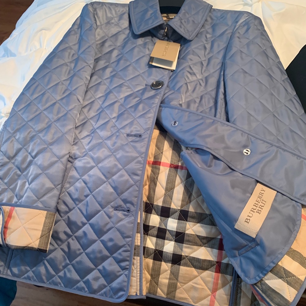 NWT Burberry Brit jacket M slate blue